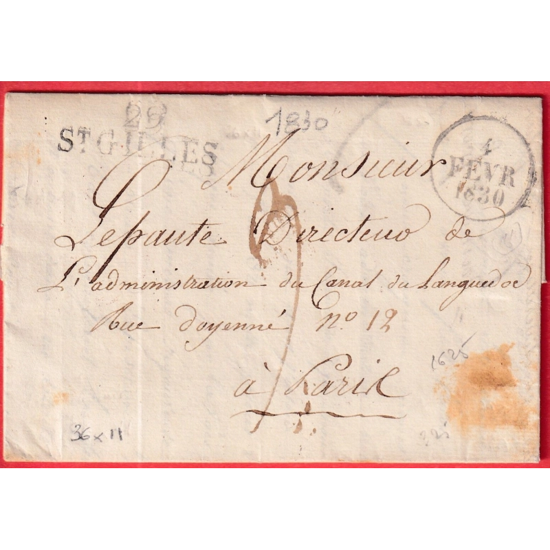 MARQUE 29 ST GILLES GARD 1830 POUR PARIS INDICE 11