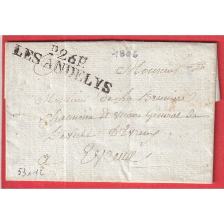 MARQUE P26P LES ANDELYS EURE 1806 53X12 POUR EVREUX INDICE 13