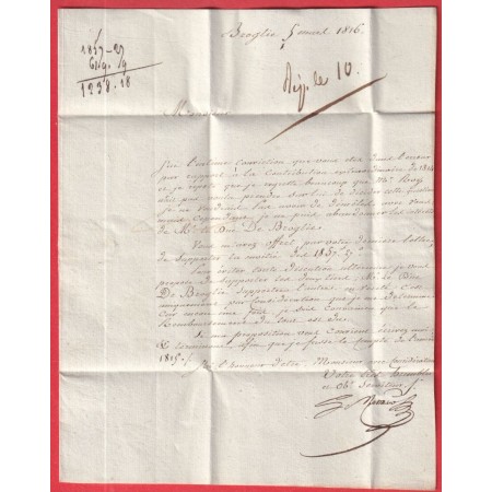 MARQUE 26 BROGLIE EURE EN BLEU 1816 BRETEUIL 34X11 INDICE 14