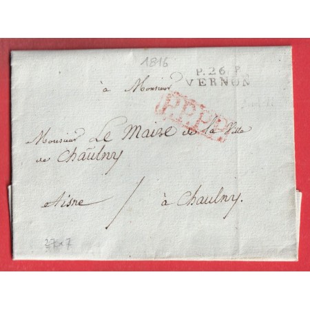 MARQUE P26P VERNON EURE 1816 CHAULNY AISNE INDICE 11