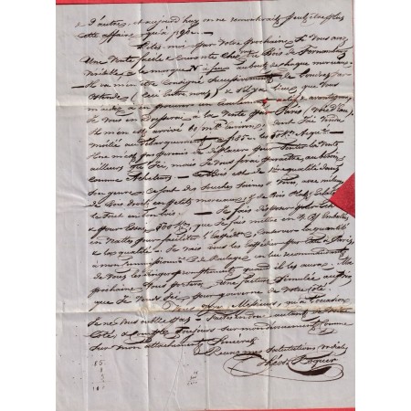 CURSIVE 74 INGOUVILLE SEINE INFERIEURE 1837 POUR LYON INDICE 16