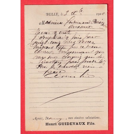 N°89 FACTEUR BOITIER FB84 LA RIVIERE DOUBS CARTE POSTALE IMPRIMEE BULLE DOUBS POUR AUXONNE