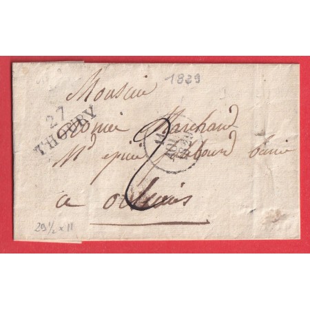 MARQUE 27 THOURY TOURY EURE ET LOIR 1829 POUR ORLEANS INDICE 12 291/2X11