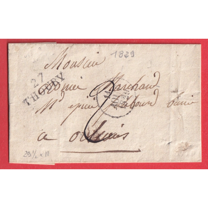 MARQUE 27 THOURY TOURY EURE ET LOIR 1829 POUR ORLEANS INDICE 12 291/2X11