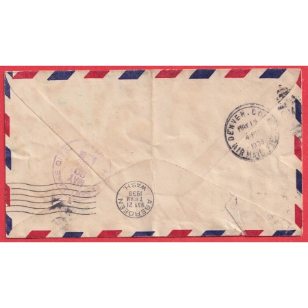 1ER VOLS BOULDER DENVER ETATS UNIS 1938 AVION