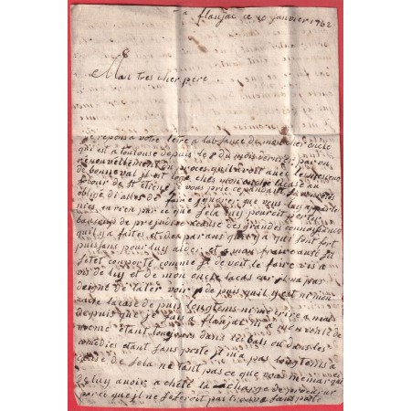 MARQUE DE RODEZ AVEYRON LN°5 1762 POUR PARIS INDICE 10 TEXTE DE FLAUJAC