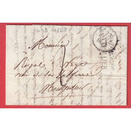 DOUBLE CURSIVE 33 FRONTIGNAN MONTPELLIER HERAULT INDICE 18 POUR MONTPELLIER 1828