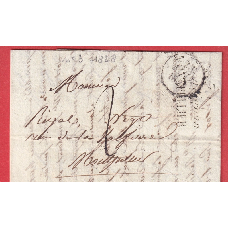 DOUBLE CURSIVE 33 FRONTIGNAN MONTPELLIER HERAULT INDICE 18 POUR MONTPELLIER 1828