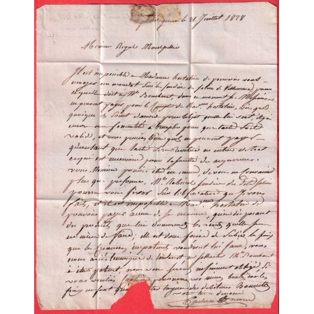 DOUBLE CURSIVE 33 FRONTIGNAN MONTPELLIER HERAULT INDICE 18 POUR MONTPELLIER 1828