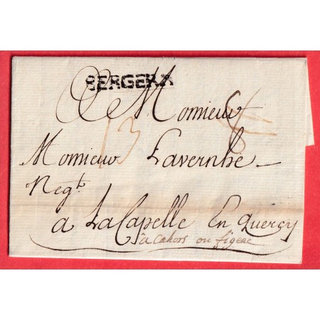 DEBOURSE MANUSCRIT VILLENEUVE D'AGEN AGENOIS LOT ET GARONNE LN°7 DEPART BERGERAC DORDOGNE INDICE 20 1774