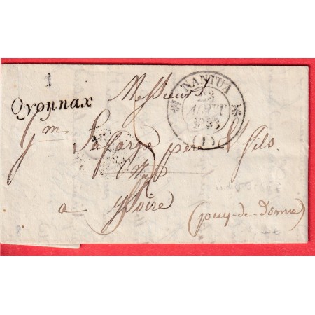 CURSIVE 1 OYONNAX AIN CAD TYPE 12 NANTUA 1833 YSSOIRE PUY DE DOME INDICE 9