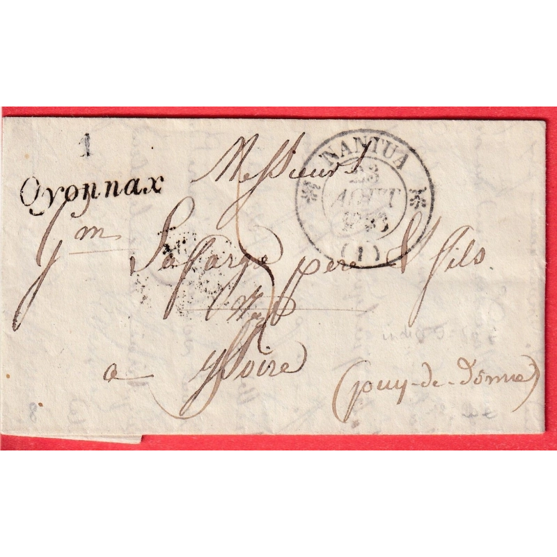 CURSIVE 1 OYONNAX AIN CAD TYPE 12 NANTUA 1833 YSSOIRE PUY DE DOME INDICE 9