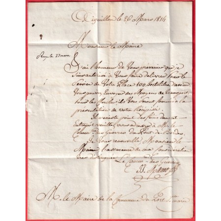 FRANCHISE LE COMMISSAIRE DES GUERRES MAUCO AIGUILLON LOT ET GARONNE 1814 PORT STE MARIE