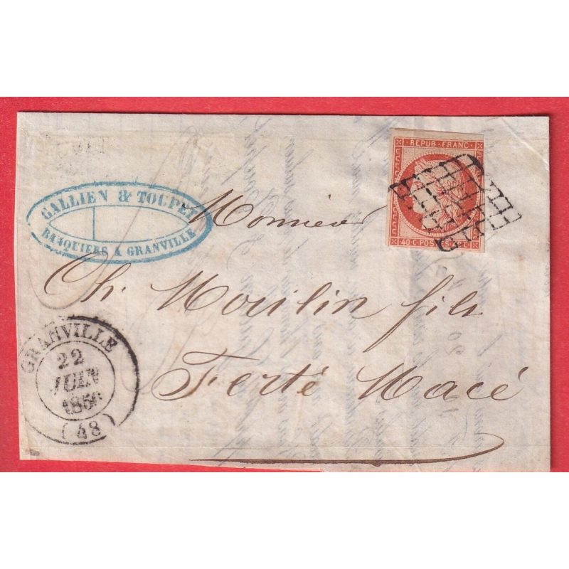 N°5 GRILLE + CAD TYPE 14 GRANVILLE MANCHE POUR LA FERTE MACE