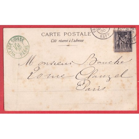 SAGE PARIS EXPOSITION UNIVERSELLE 1900 RAPP VILLAGE SUISSE CARTE POSTALE