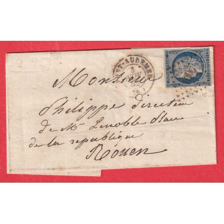 N°4 PC 2491 PONT AUDEMER EURE 1852 POUR ROUEN