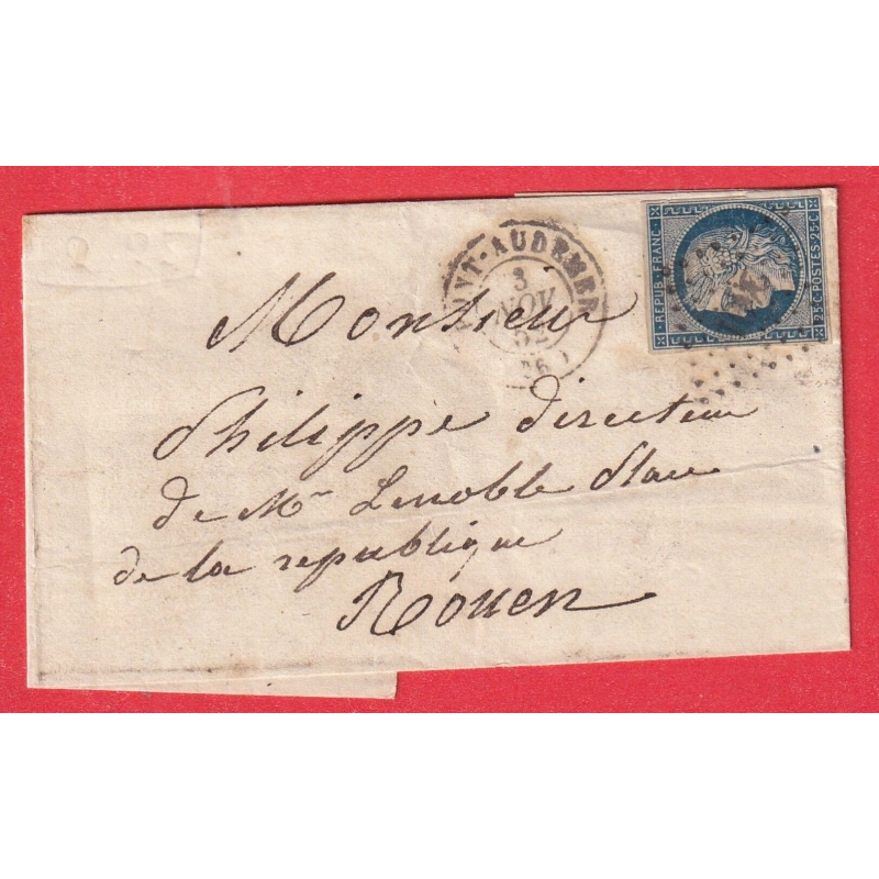 N°4 PC 2491 PONT AUDEMER EURE 1852 POUR ROUEN