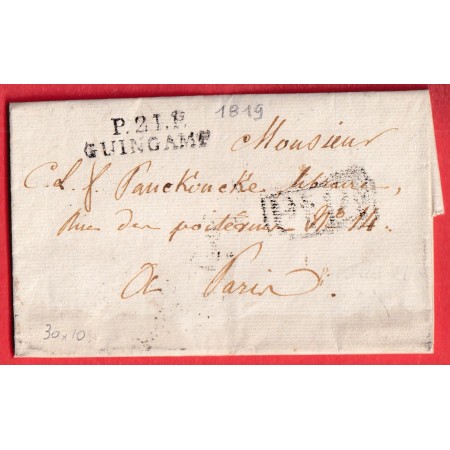 MARQUE P21P GUINGAMP COTES DU NORD 1819 INDICE 11 POUR PARIS