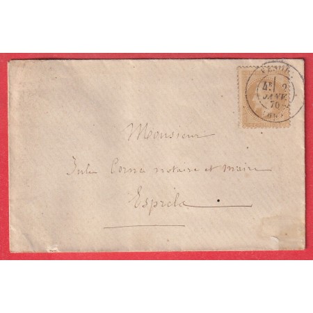 N°28 OBLITERATION JOUR DE L'AN CAD TYPE 17 VESOUL HAUTE SAONE POUR ESPRELS