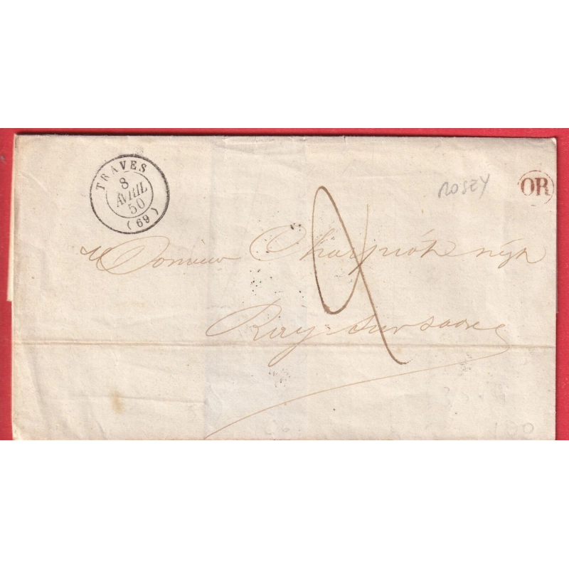 CAD TYPE 15 TRAVES HAUTE SAONE OR EN ROUGE DE ROSEY POUR RAY SUR SAONE