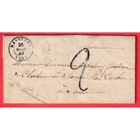 CAD TYPE 15 MASSEUBE GERS BOITE RURALE J EN ROUGE A IDENTIFIER SOUER PRES TARBES HAUTES PYRENEES