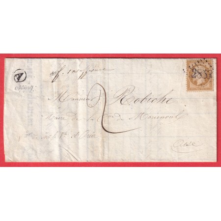 N°21 GC 2853 PIERREFONDS OISE BOITE RURALE A ORROUY MORIENVAL TAXE MANUSCRIT 2 AFF INSUFFISANT
