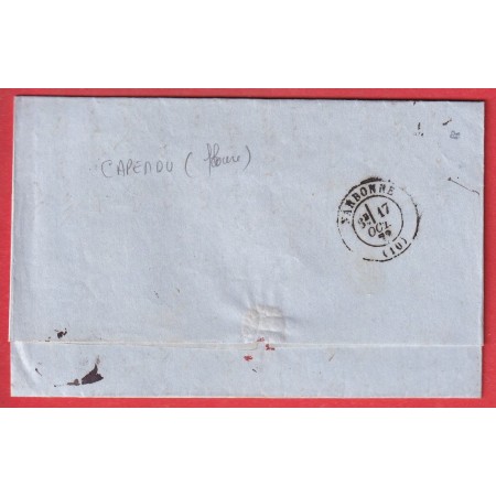 N°60 GC 726 CAPENDU AUDE BOITE RURALE EN ROUGE DE FLOURE POIUR NARBONNE