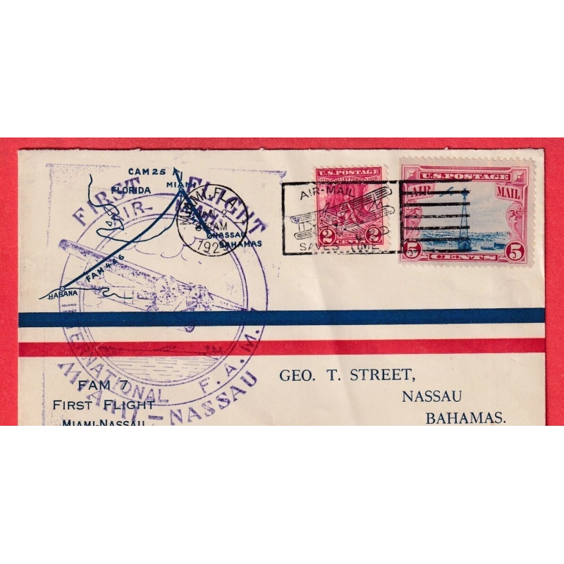1ER VOLS ETATS UNIS USA 1929 MIAMI NASSAU BAHAMAS