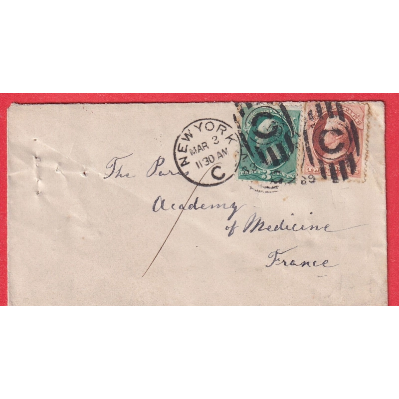 USA ETATS UNIS N°40 41 NEW YORK BUREAU C 1883 PARIS ACADEMIE DE MEDECINE
