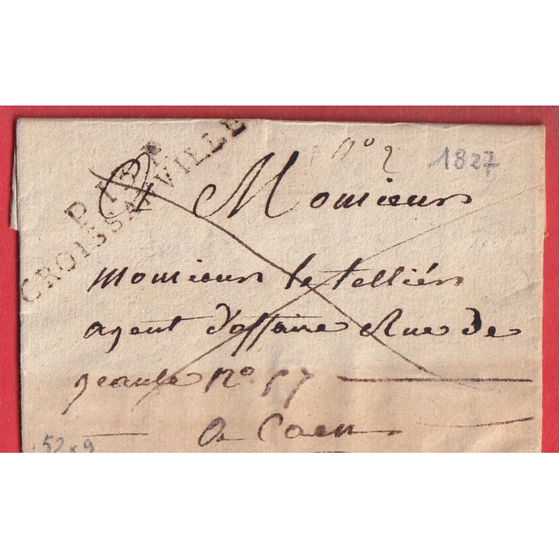 MARQUE P13P CROISSANVILLE CALVADOS 1827 POUR CAEN INDICE 18