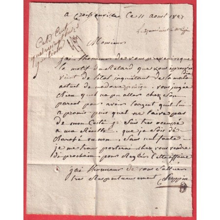 MARQUE P13P CROISSANVILLE CALVADOS 1827 POUR CAEN INDICE 18