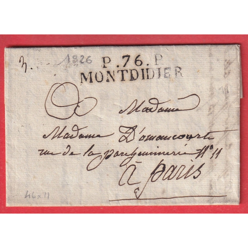 MARQUE P76P MONTDIDIER SOMME 1826 46X11 POUR PARIS INDICE 11