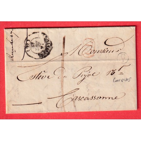 CAD TYPE 15 CARCASSONNE AUDE CL ROUGE TAXE LOCALE 1 BOITE RURALE COMPLEMENTAIRE C/3 CONQUES