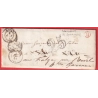 CAD TYPE 15 RIEUX HAUTE GARONNE BOITE RURALE EN ROUGE B LAVELANET DE COMMINGES 1851 CURSIVE 30 ST FELIX RARE AU DOS