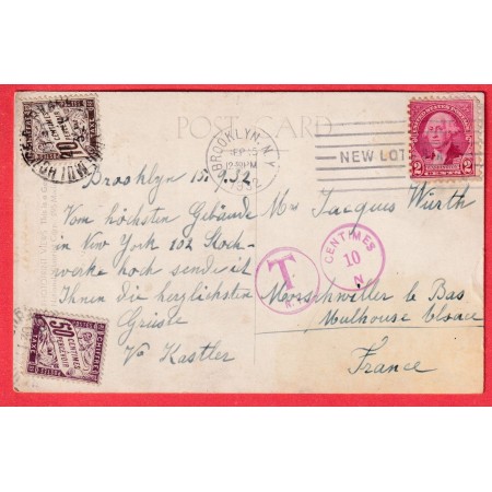 ETATS UNIS USA BROOKLYN 1932 TAXE 60C 50C+10C TYPE DUVAL MULHOUSE HAUT RHIN 1932