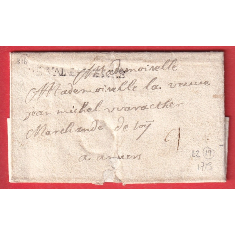 MARQUE VALENCIENNES NORD LN°2 INDICE 19 POUR ANVERS BELGIQUE