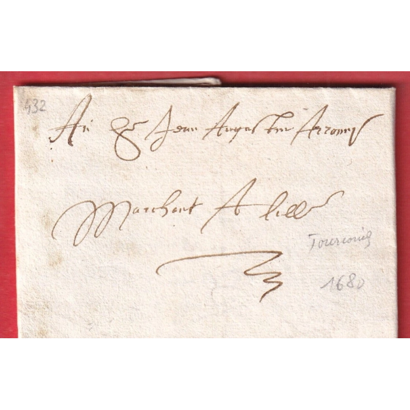 LETTRE DE TOURCOING NORD 1680 POUR LILLE