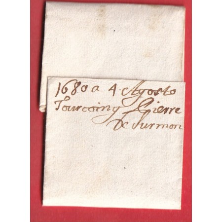 LETTRE DE TOURCOING NORD 1680 POUR LILLE