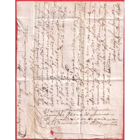 LETTRE ARMENTIERES NORD 1674 TAXE IIII A LA CRAIE ROUGE TAXE ESPAGNOLE POUR ANVERS