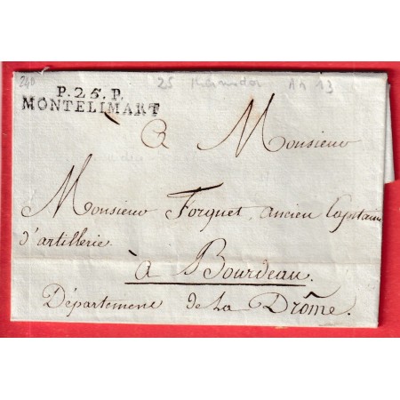 MARQUE P25P MONTELIMART DROME 1805 POUR BOURDEAU DROME INDICE 10