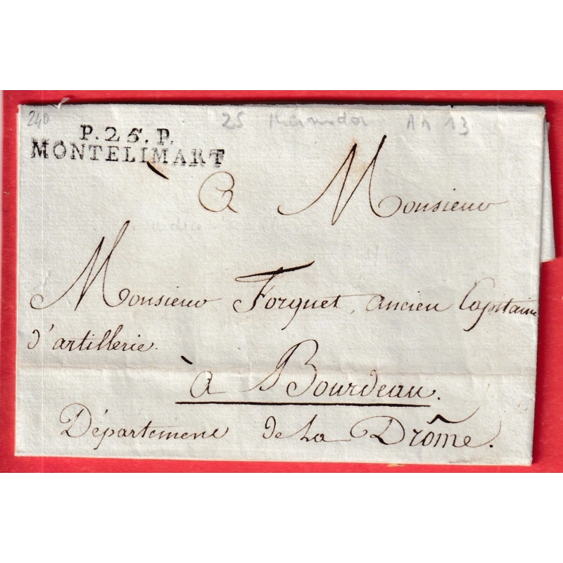 MARQUE P25P MONTELIMART DROME 1805 POUR BOURDEAU DROME INDICE 10