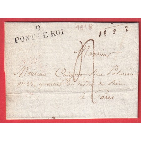 MARQUE 9 PONT LE ROI AUBE 1818 POUR PARIS PONT SUR SEINE INDICE14