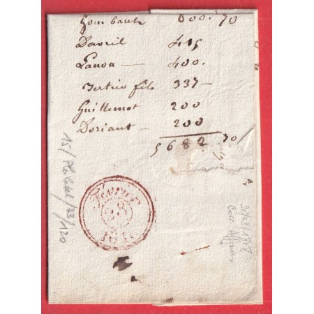 MARQUE 9 PONT LE ROI AUBE 1818 POUR PARIS PONT SUR SEINE INDICE14