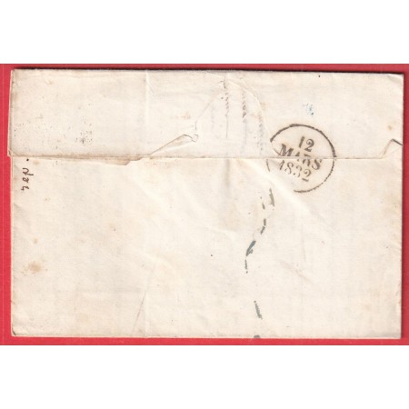 CAD TYPE 11 BERCY SEINE 1832 MEURSAULT COTE D'OR TAXE 6 EN BLEU INDICE 11 DECIME RURAL EN ROUGE