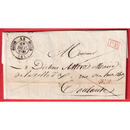 CAD TYPE 11 AX ARIEGE + PP ROUGE 1841 TOULOUSE HAUTE GARONNE INDICE 14