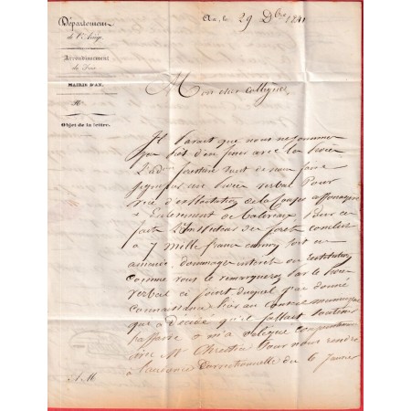 CAD TYPE 11 AX ARIEGE + PP ROUGE 1841 TOULOUSE HAUTE GARONNE INDICE 14