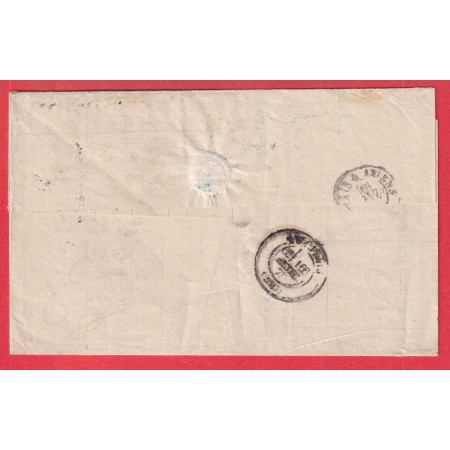 MIXTE SAGE CERES N°38 + N°76 N/U RARE COMBINAISON PARIS R DE CLERY 1877 POUR BEAUVAIS