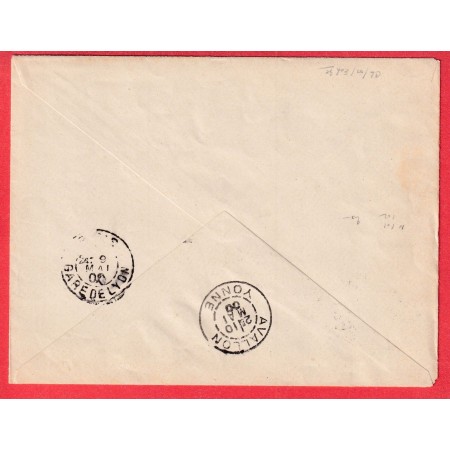 LEVEE EXCEPTIONNELLE N°90 106 PARIS DEPART E1 AVALLON YONNE 106 OBLITERE A L'ARRIVE