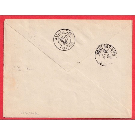 LEVEE EXCEPTIONNELLE N°90 106 PARIS DEPART E1 AVALLON YONNE 106 OBLITERE A L'ARRIVE