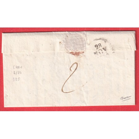 MARQUE P42P CLISSON LOIRE INFERIEURE + CAD TYPE 12 1830 POUR NANTES RARE  COMBINAISON INDICE 18